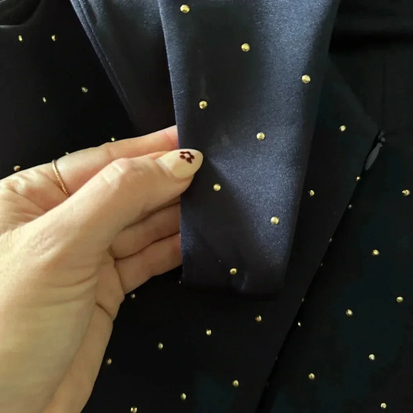 BETSY & ADAM Metallic-dot Ruffled Scuba Dress - Picture 15 of 16